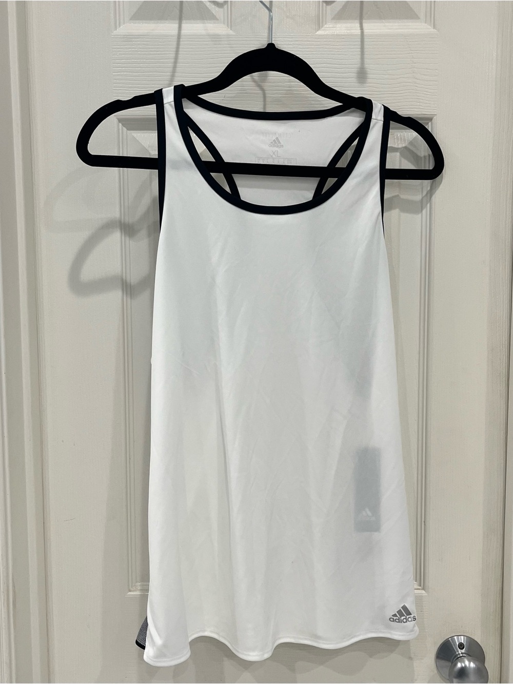 Adidas White Tank Top with Black Trim